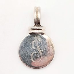 Sterling Silver J Monogram Pendant 11.9G