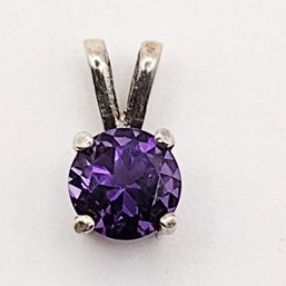 TI Sterling Silver Amethyst Pendant 0.7G