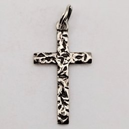 JJJ Sterling Silver Brutalist Cross Pendant 1.2G