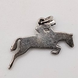 JA Sterling Silver Horse And Jockey Charm 1.9G