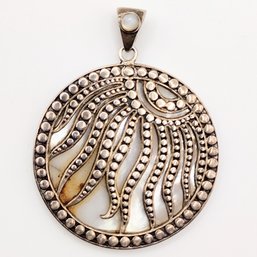 CFJ Sterling Silver Abalone Sun Design Pendant 18.1G