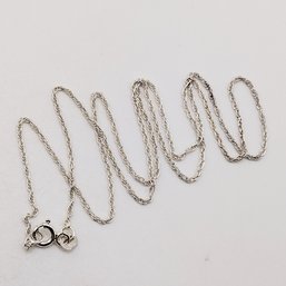 SU Sterling Silver Rope Necklace Italy 1.6G