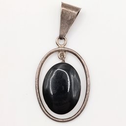 Sterling Silver Onyx Pendant 14G