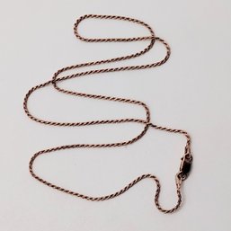 BSI Rose Gold Over Sterling Silver Rope Necklace Italy 2.4G