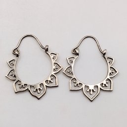 Sterling Silver Hoop Earrings 2.9G