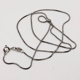 RL Sterling Silver Box Link Necklace Italy 2.2G