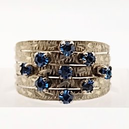Sterling Silver Multi Stone Ring SZ 8.5 2.7G