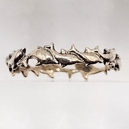 Sterling Silver Dolphin Ring SZ 6.5 1.1G