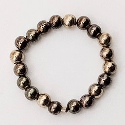 Sterling Silver Bead Elastic Ring SZ 6 1.1G