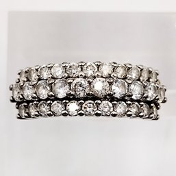 Ross Simons Sterling Silver CZ Multi Stone Ring SZ 6.75 4.3G
