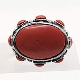 Sterling Silver Carnelian Ring SZ 6 10G