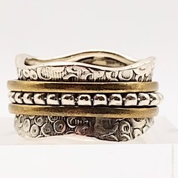 Sterling Silver Pinner Ring SZ 9 7.4G