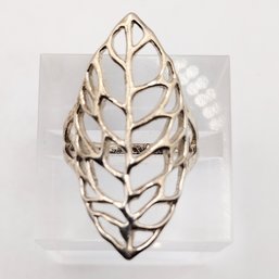 Boma Sterling Silver Open Work Leaf Ring SZ 8 4.3G