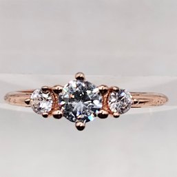 N Rose Gold Over Sterling Silver Multi Stone Ring SZ 7.75 1.8G