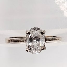Sterling Silver Solitaire Ring SZ 3.25 1.8G