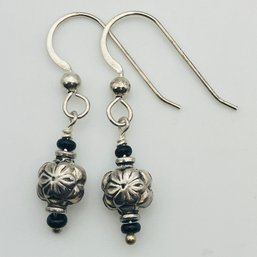 Sterling Dangle Floral Earrings 1.6 G