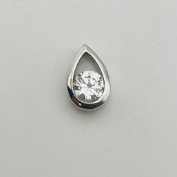 Sterling Rhinestone Teardrop Pendant 1.5 G