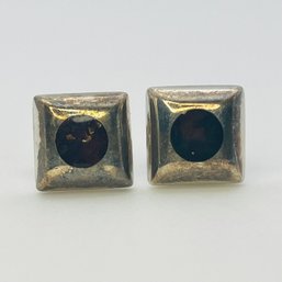 Sterling Black Stone Stud Earrings 3.0 G