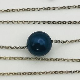 Sterling Purple Stone Cable Chain Necklace 2.0 G