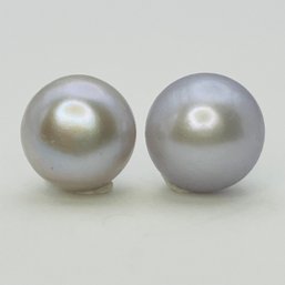 Sterling Pearl Stud Earrings 1.6 G