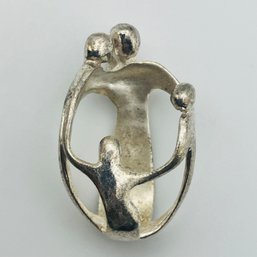 Sterling Family Pendant Engraved Families Are Forever 3.7 G