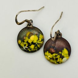 Sterling Resin Dangle Earrings 2.9 G