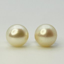 Sterling Pearl Stud Earrings 1.1 G
