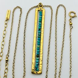 Chan Luu Sterling Beaded Rectangle Cable Chain Necklace 3.0 G