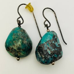 Sterling Turquoise Dangle Earrings 9.0 G