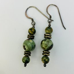 Sterling Stone Dangle Earrings 7.1 G