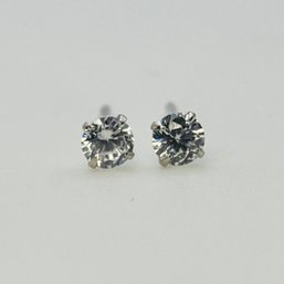 Sterling Rhinestone Stud Earrings 0.2 G