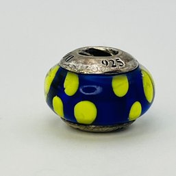 Donatella Sterling Blue Yellow Glass Pendant 3.4 G