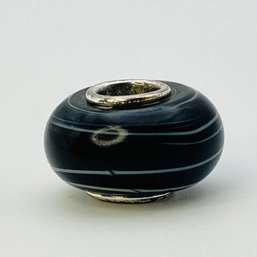 IBB Sterling Black White Striped Pendant 2.9 G