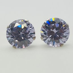 Sterling Rhinestone Stud Earrings 2.4 G