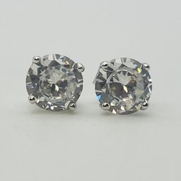 Sterling Rhinestone Stud Earrings 1.1 G