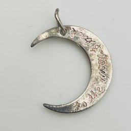 LA Sterling To The Moon And Back Moon Pendant 1.3 G