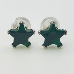 Sterling Rhinestone Stud Earrings 0.5 G