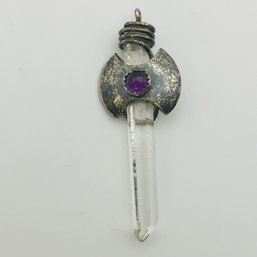 Sterling Quartz Blade Pendant 5.3 G