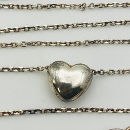 Dyadema Italy Sterling Heart Cable Chain Necklace 4.0 G