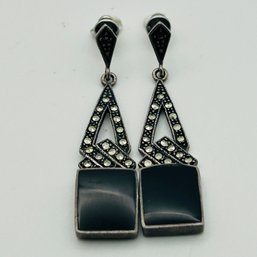 Sterling Multi Gem Dangle Stud Earrings. 7.8g