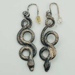 Sterling Snake Hook Back Earrings. 3.5g