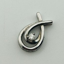 Signed Sterling Clear Sapphire Pendant. 1.2g