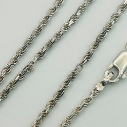 Italy IBB Sterling Rope Chain Necklace. 4.9g