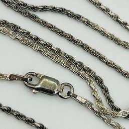 Italy Sterling Rope Chain Necklace. 4.2g