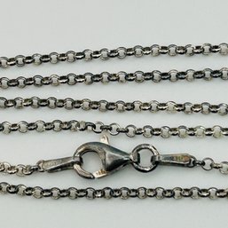 Signed LEO Sterling Belcher Chain Necklace. 2.6g