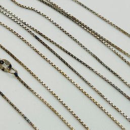 Signed Italy Sterling Box Chain Long Necklace. 3.0g
