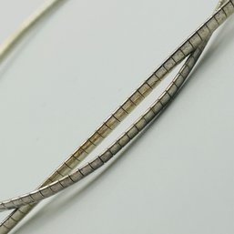 Signed Italy Sterling Flat Snake Chain Necklace. 11.3g