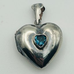 Sterling Spinel Heart Locket. 4.2g
