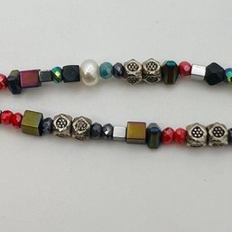 Sterling Multicolor Bead Bracelet 7.46 G
