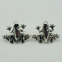 Sterling Frog Stud Earrings. 4.5g